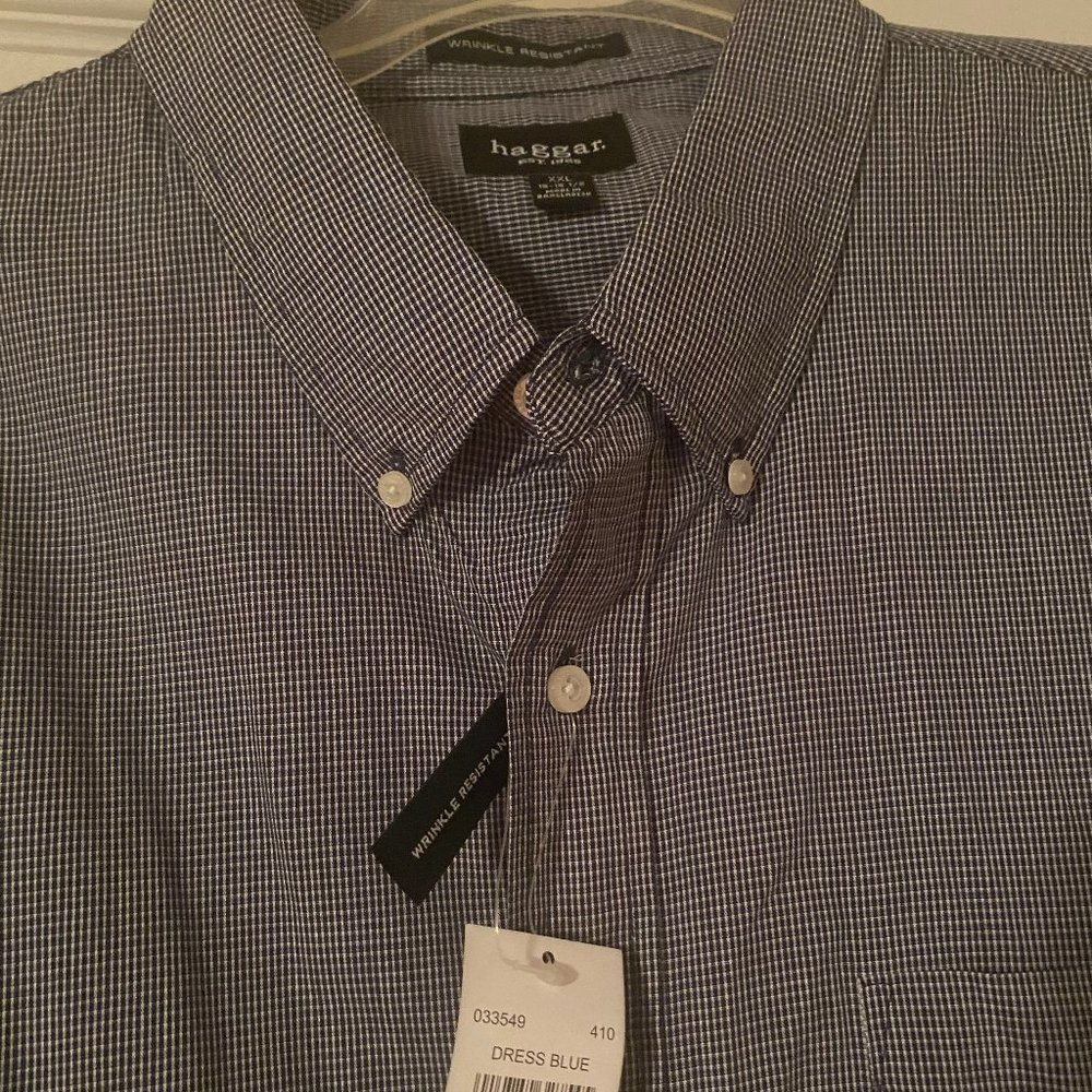 NWT Haggar XXL Button-Up Shirt - Wrinkle Resistant